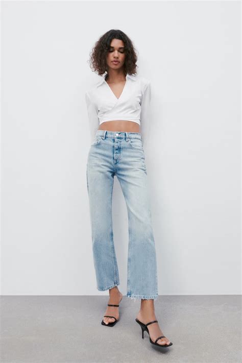 zara straight leg jeans|zara high rise straight jeans.